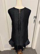 Alex Perry Black Textured Ruffle Hem Mini Dress - Image 5