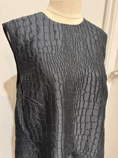 Alex Perry Black Textured Ruffle Hem Mini Dress - Image 8