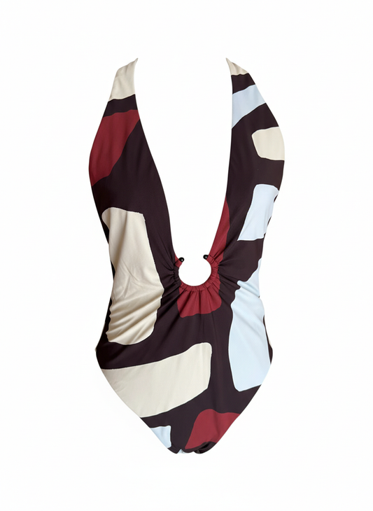 JETS Australia Geometric Print Ring Front One-Piece Swimsuit - Image 1