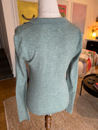 Nude Lucy Sage Green V-Neck Long Sleeve Knit Top Size S - Image 5