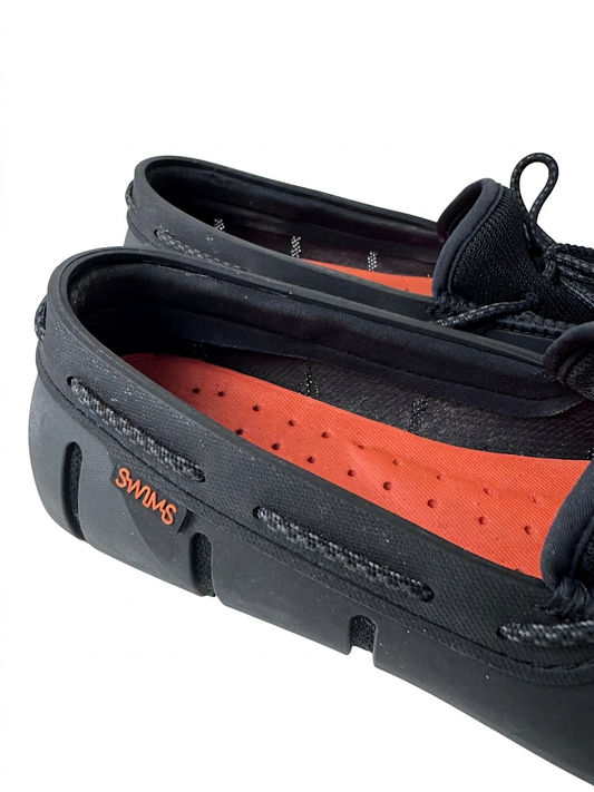SWIMS Men's Loafers Black with Orange Lining Size US 10 - Image 2