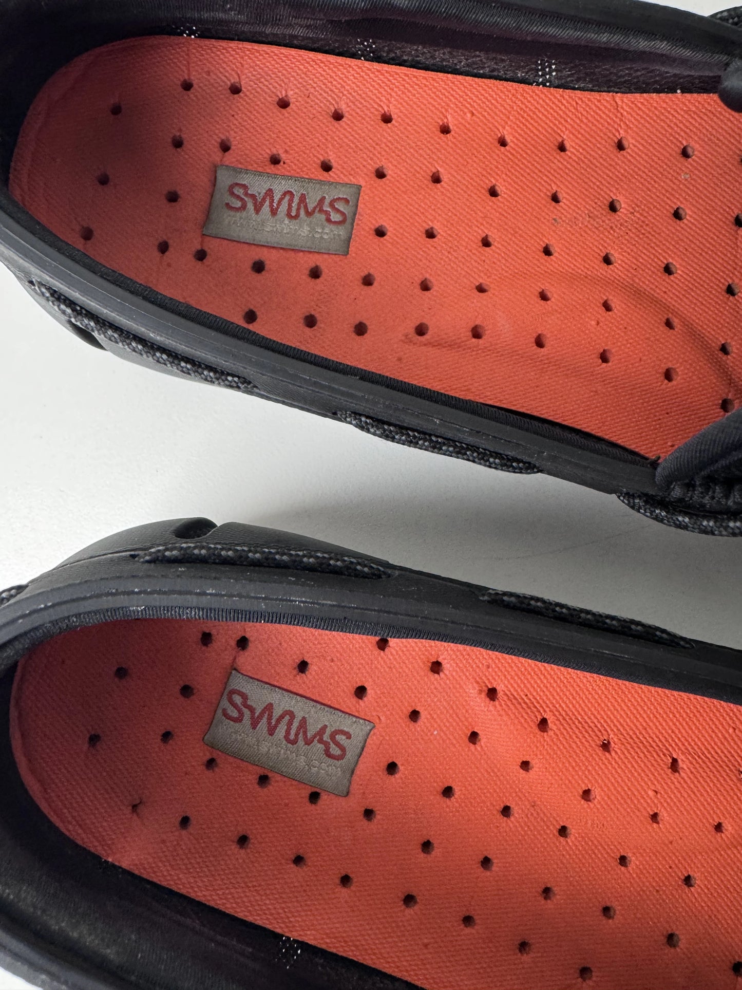 SWIMS Men's Loafers Black with Orange Lining Size US 10 - Image 4