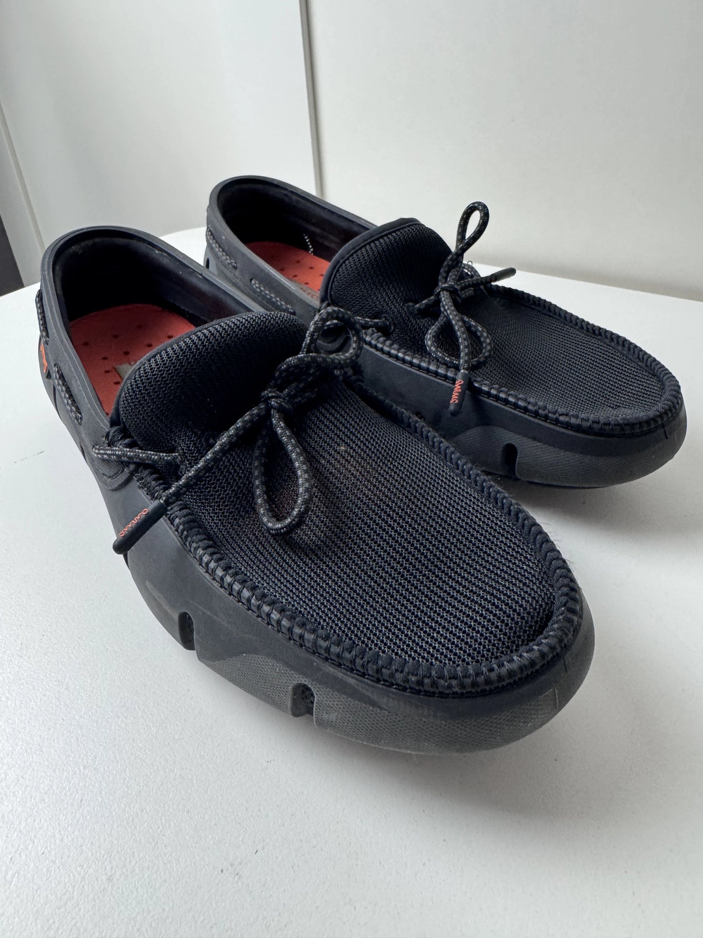 SWIMS Men's Loafers Black with Orange Lining Size US 10 - Image 1