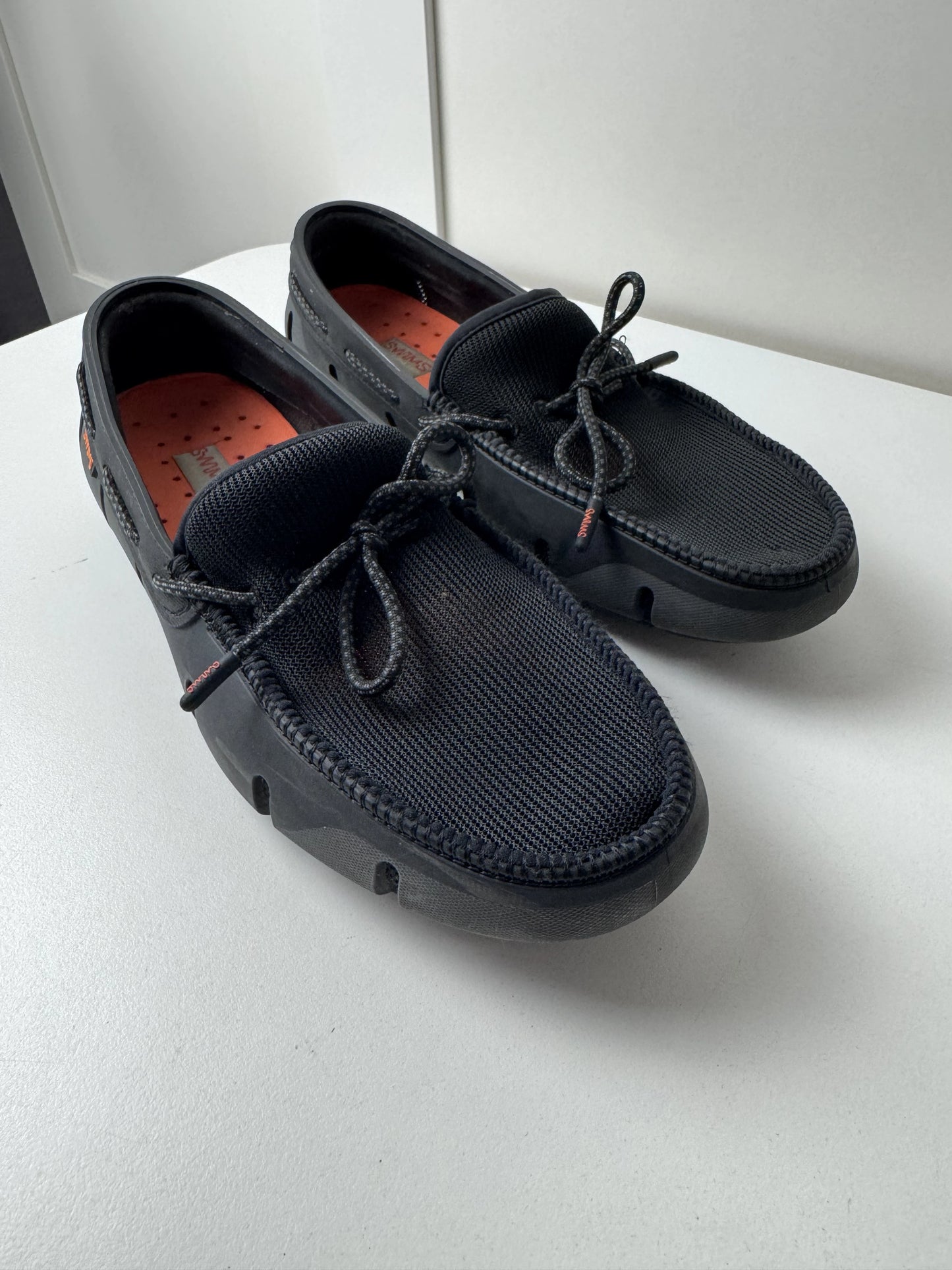 SWIMS Men's Loafers Black with Orange Lining Size US 10 - Image 6