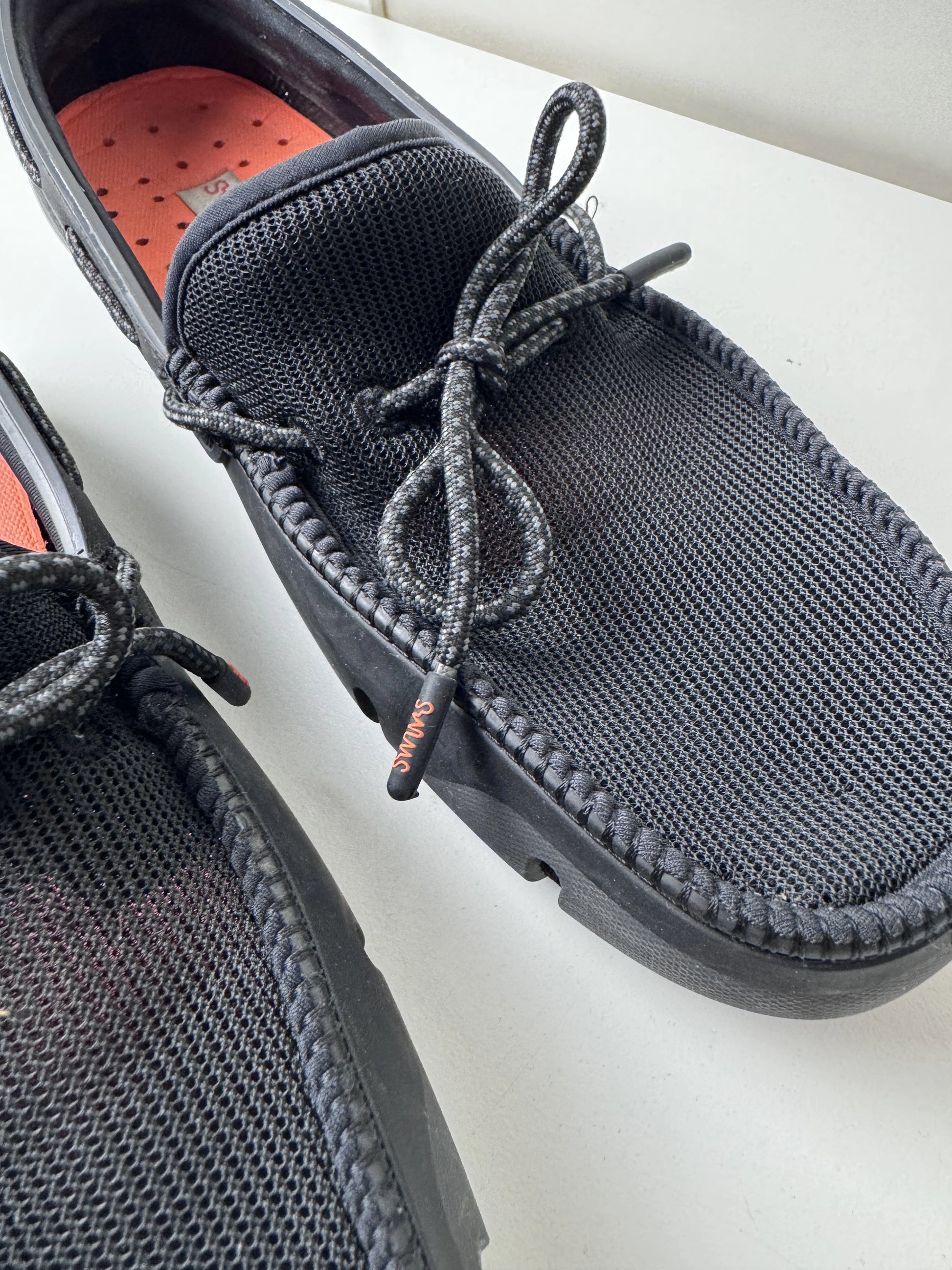 SWIMS Men's Loafers Black with Orange Lining Size US 10 - Image 7
