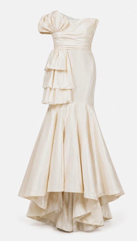 Oscar de la Renta Silk Wedding Gown US 10