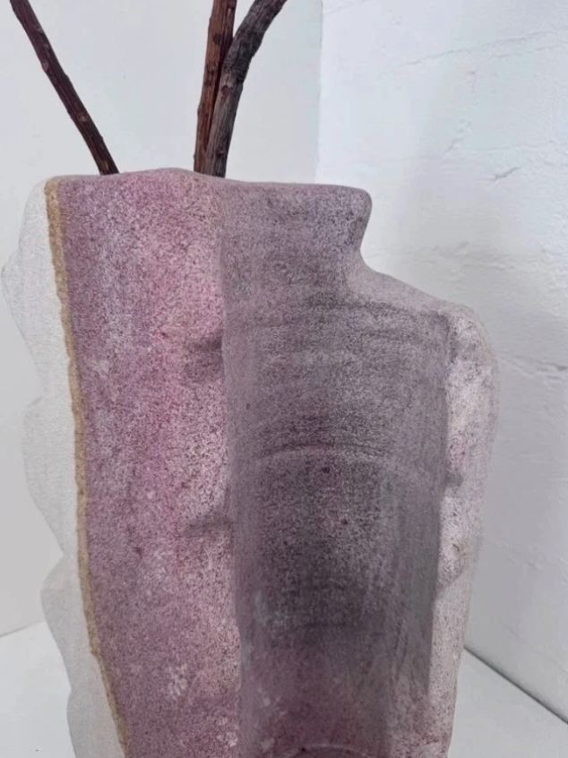 Handcrafted Hawkesbury Sandstone Vase Sculpture Rare Natural Stone Art Piece