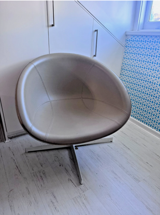 Pedrali Gliss 361 Egg Style Lounge Chair Real Leather Modern Designer Accent