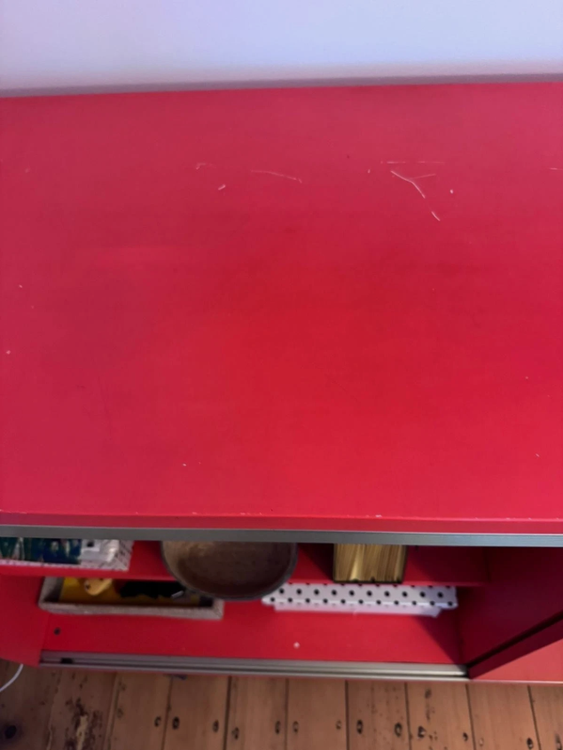 Space Furniture Italian Designer Sideboard Red Storage Cabinet Credenza Unit