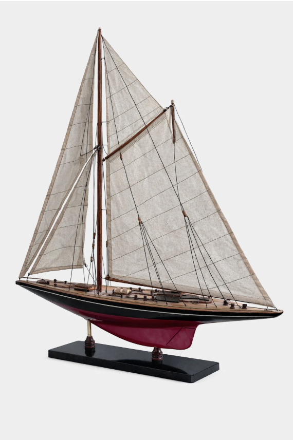 J Class Endeavour America’s Cup Model Yacht Large Timber Sailboat Display Decor