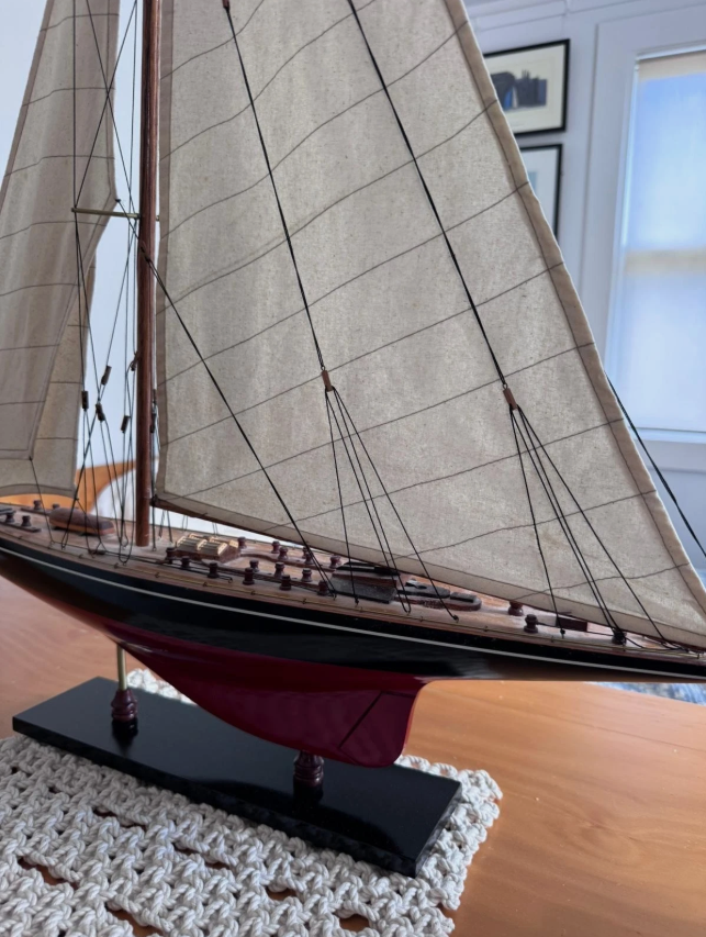 J Class Endeavour America’s Cup Model Yacht Large Timber Sailboat Display Decor