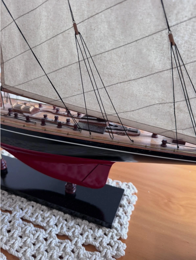 J Class Endeavour America’s Cup Model Yacht Large Timber Sailboat Display Decor