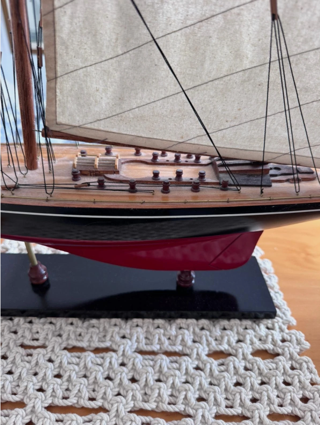 J Class Endeavour America’s Cup Model Yacht Large Timber Sailboat Display Decor