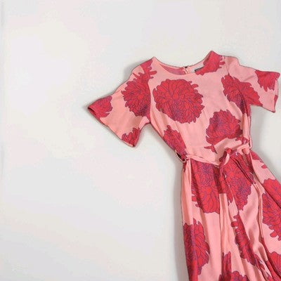 Mister Zimi Pink Floral Wide Leg Jumpsuit Belted Viscose Womens Size 8 AU - Image 3