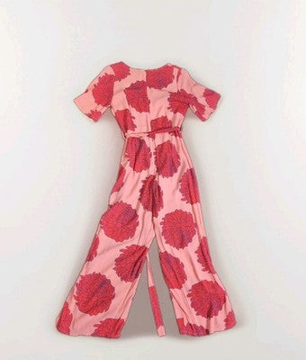 Mister Zimi Pink Floral Wide Leg Jumpsuit Belted Viscose Womens Size 8 AU - Image 7