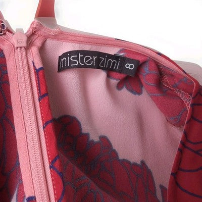 Mister Zimi Pink Floral Wide Leg Jumpsuit Belted Viscose Womens Size 8 AU - Image 8