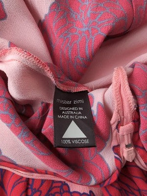 Mister Zimi Pink Floral Wide Leg Jumpsuit Belted Viscose Womens Size 8 AU - Image 9