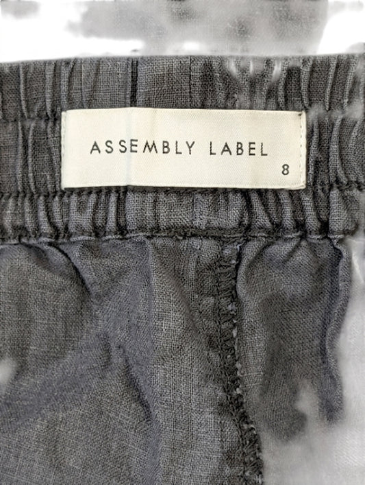 Assembly Label Linen Elastic Waist Pants - Charcoal Grey Size 8 - Image 2
