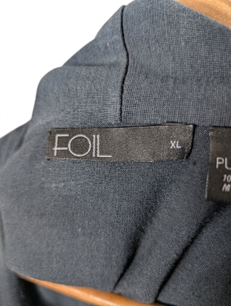 Foil Women's Pure Merino Wool Longline Cardigan Top - Dark Grey XL - Image 3