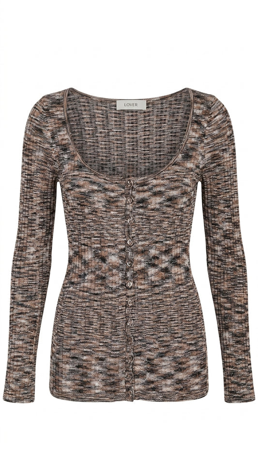 Lover The Label Ribbed Long Sleeve Cardigan - Multi-Colour Size 6 - Image 1