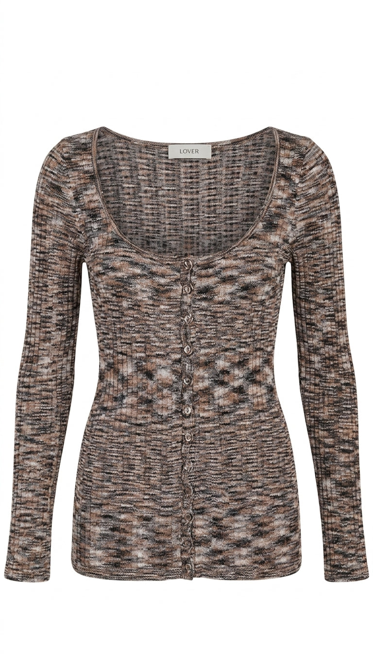 Lover The Label Ribbed Long Sleeve Cardigan - Multi-Colour Size 6 - Image 1