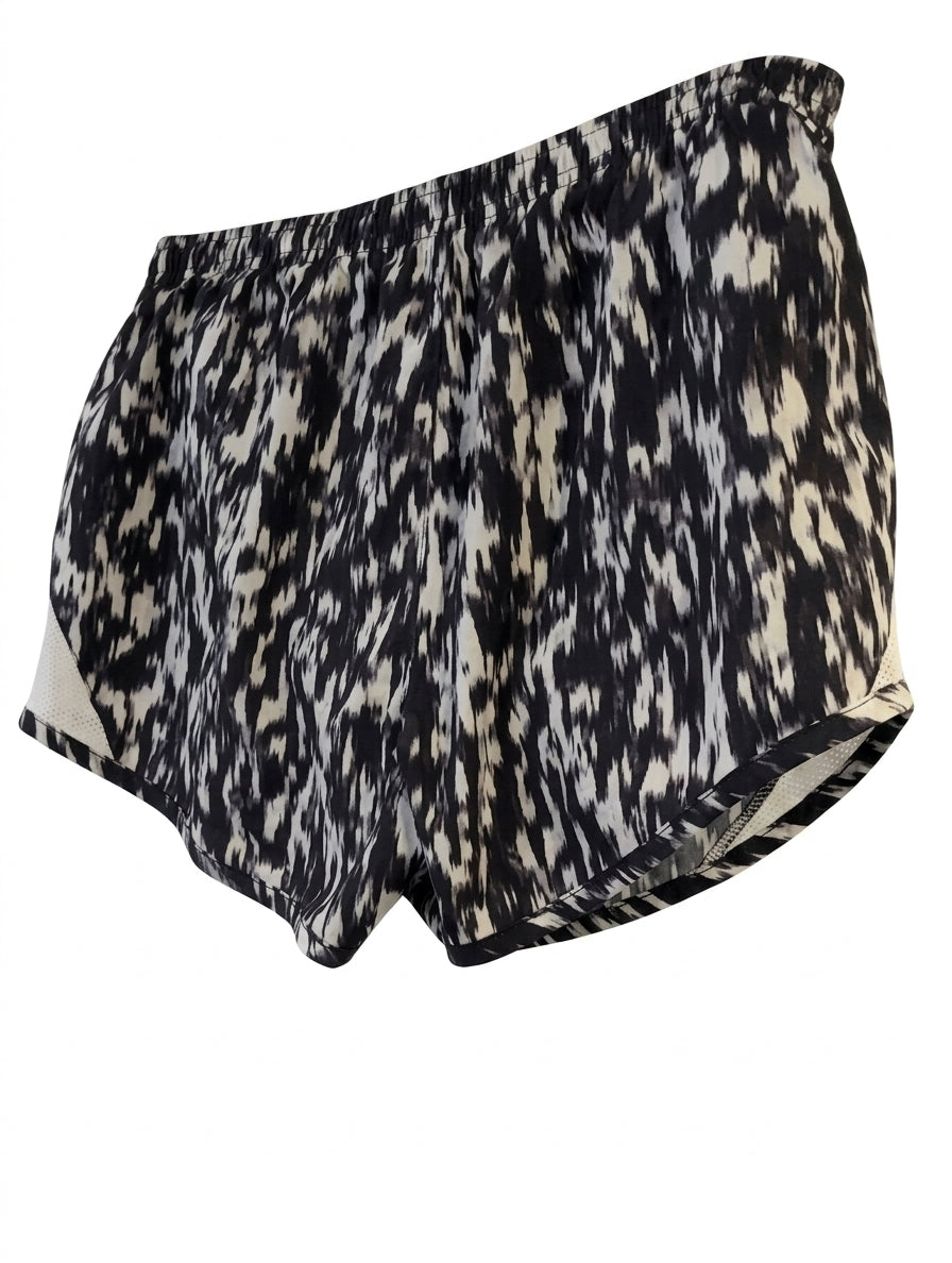 Nike Tempo Running Shorts - Black & White Abstract Print Women's Size M - Image 1