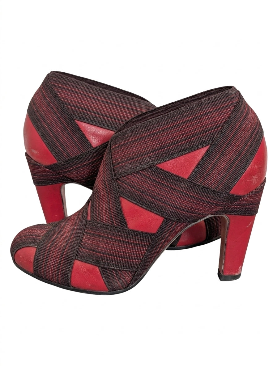 United Nude Eamz Elastic Heels - Red and Black - Image 1