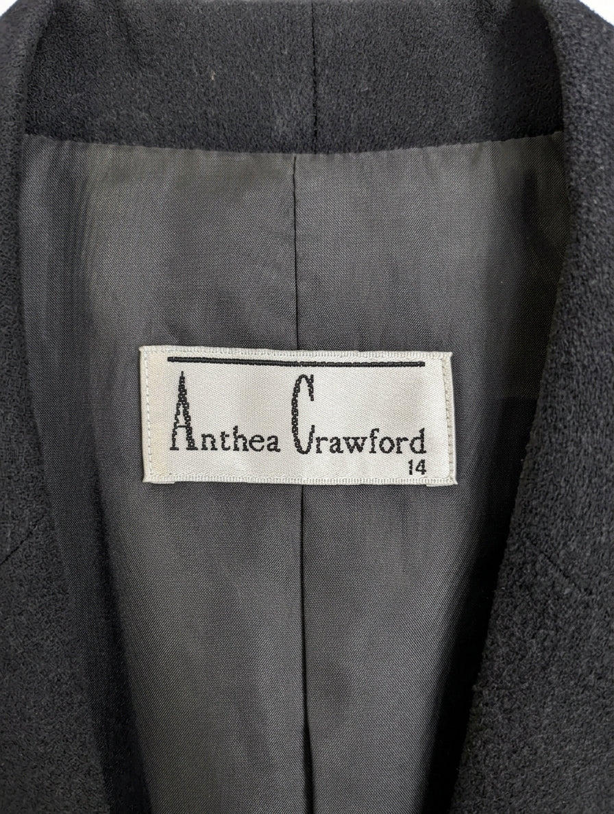 Anthea Crawford Women's Blazer - Pure New Wool Black Size 14 - Image 3