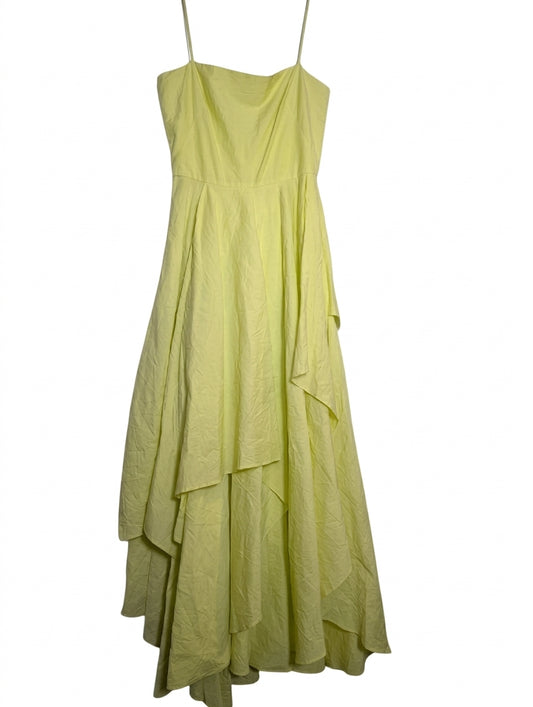 Ginger & Smart Yellow Cotton Silk Tiered Maxi Dress - Size 6 - Image 1