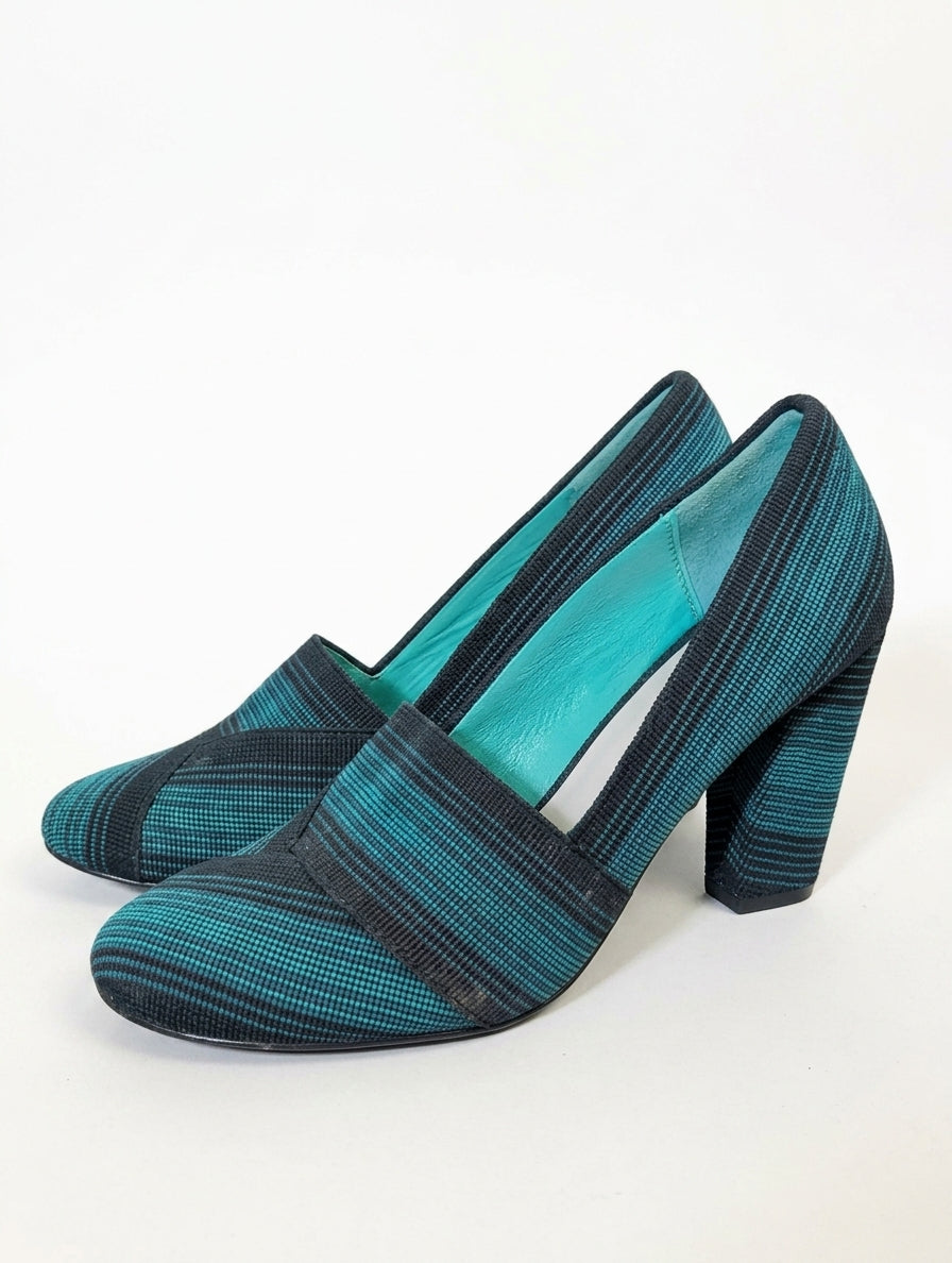 United Nude Eamz Pumps - Teal/Black Striped Women's EU 39 - Image 1