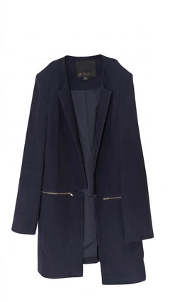 Wish Australia Arosa Blazer Jacket - Navy Blue Zipper Detail Size 12 - Image 1