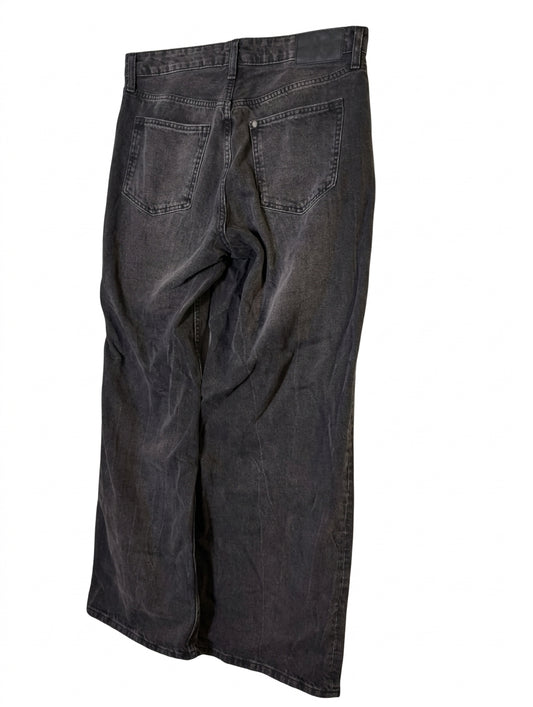 H&M Baggy Wide Loose Fit Jeans - Black Denim - Image 1