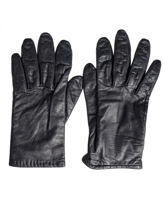 Classic Black Leather Winter Gloves - Soft Lined - Image 1