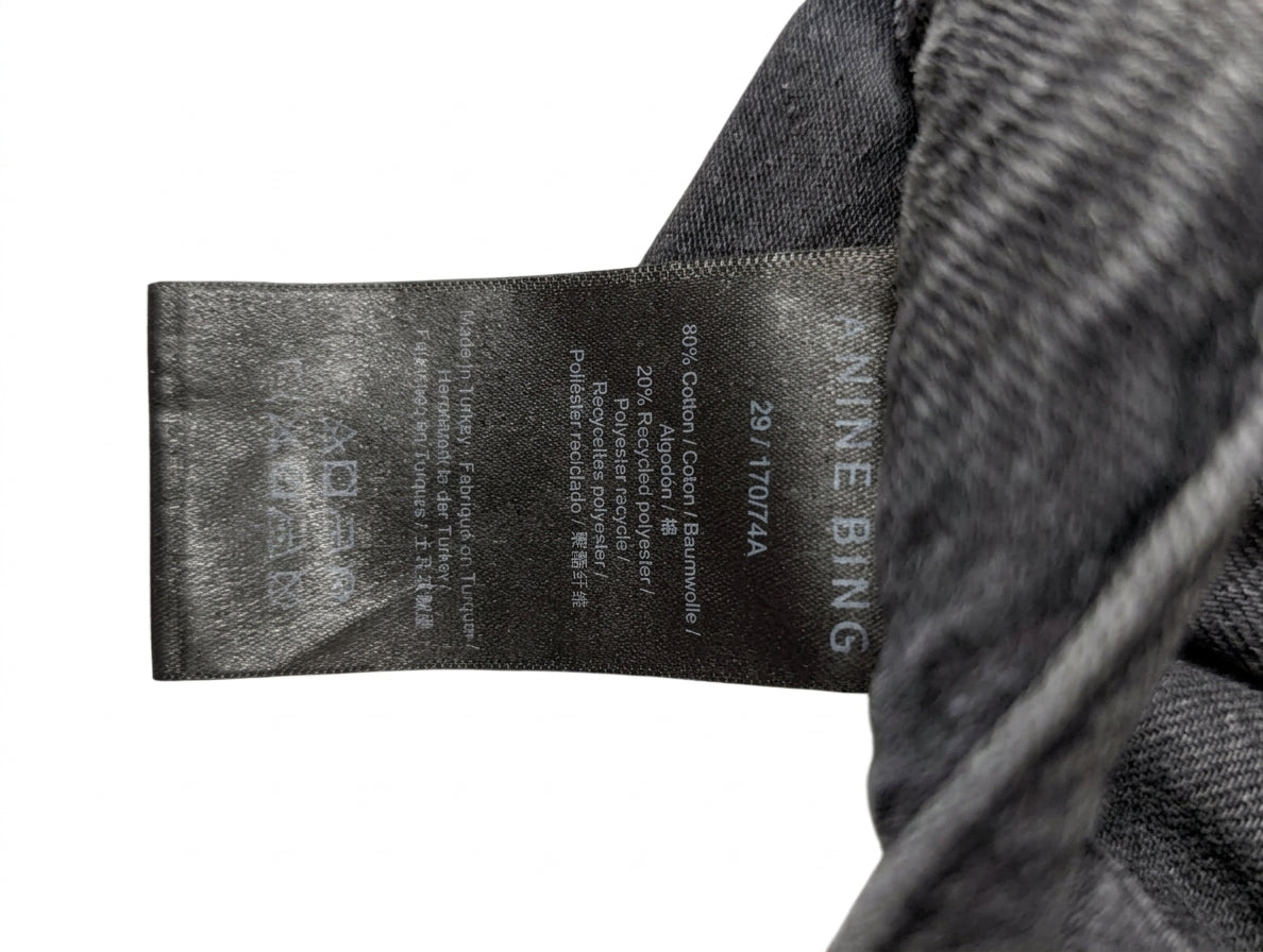 Anine Bing Black Denim Jeans - Size 29 - Image 3
