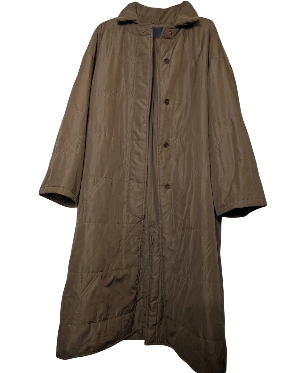 Ginger & Smart Quilted Long Coat - Brown Size S - Image 1