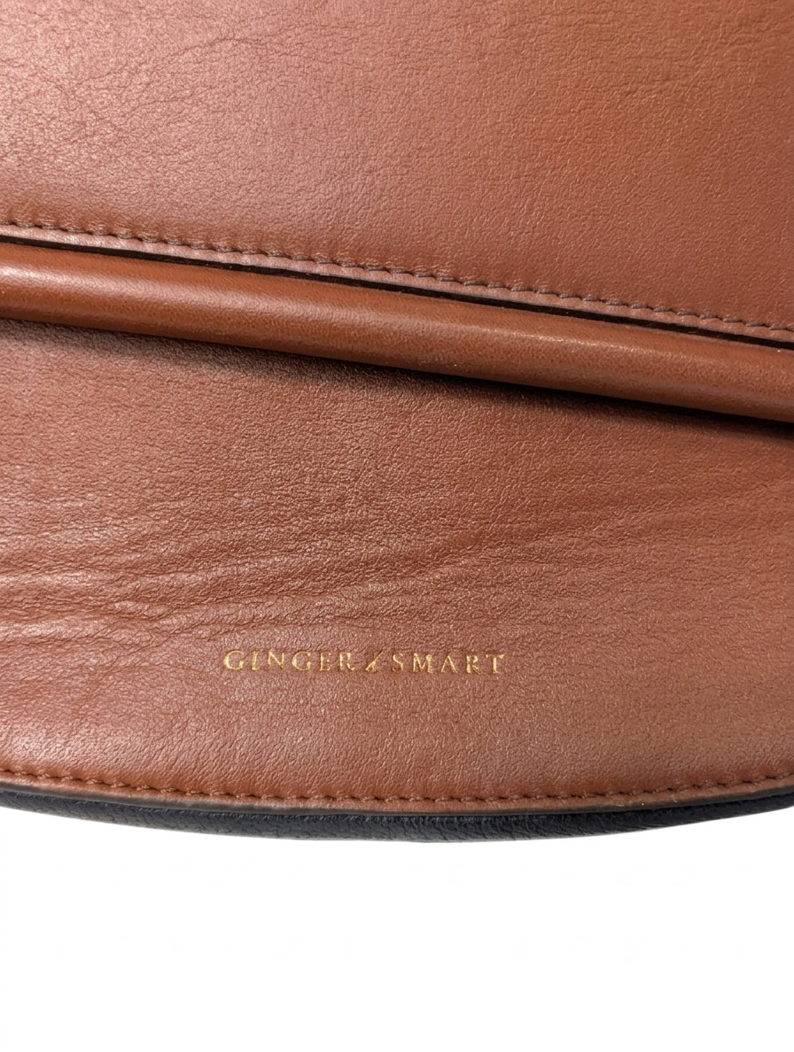 Ginger & Smart Leather Handbag - Two-Tone Brown and Black - Image 3