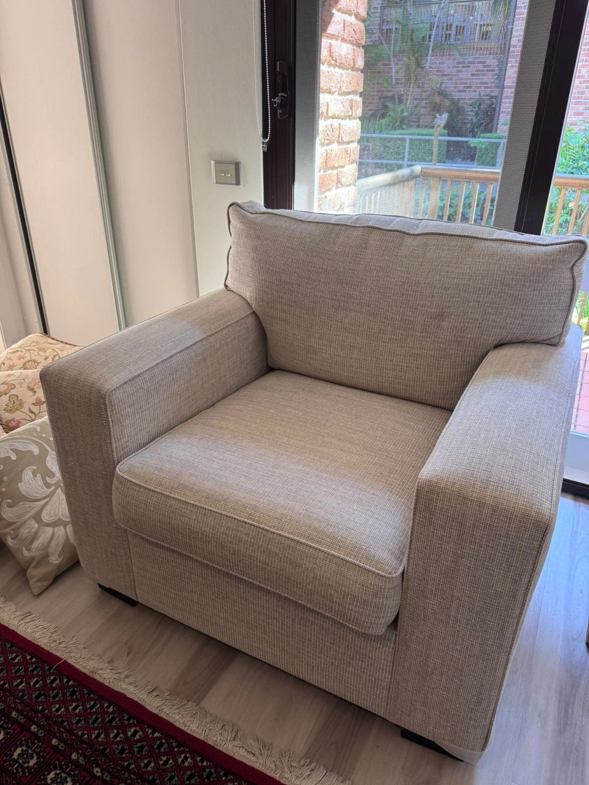 Sofa Set 3 Seater, 2 Seater and Armchair Neutral Fabric