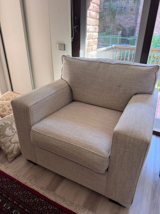Sofa Set 3 Seater, 2 Seater and Armchair Neutral Fabric