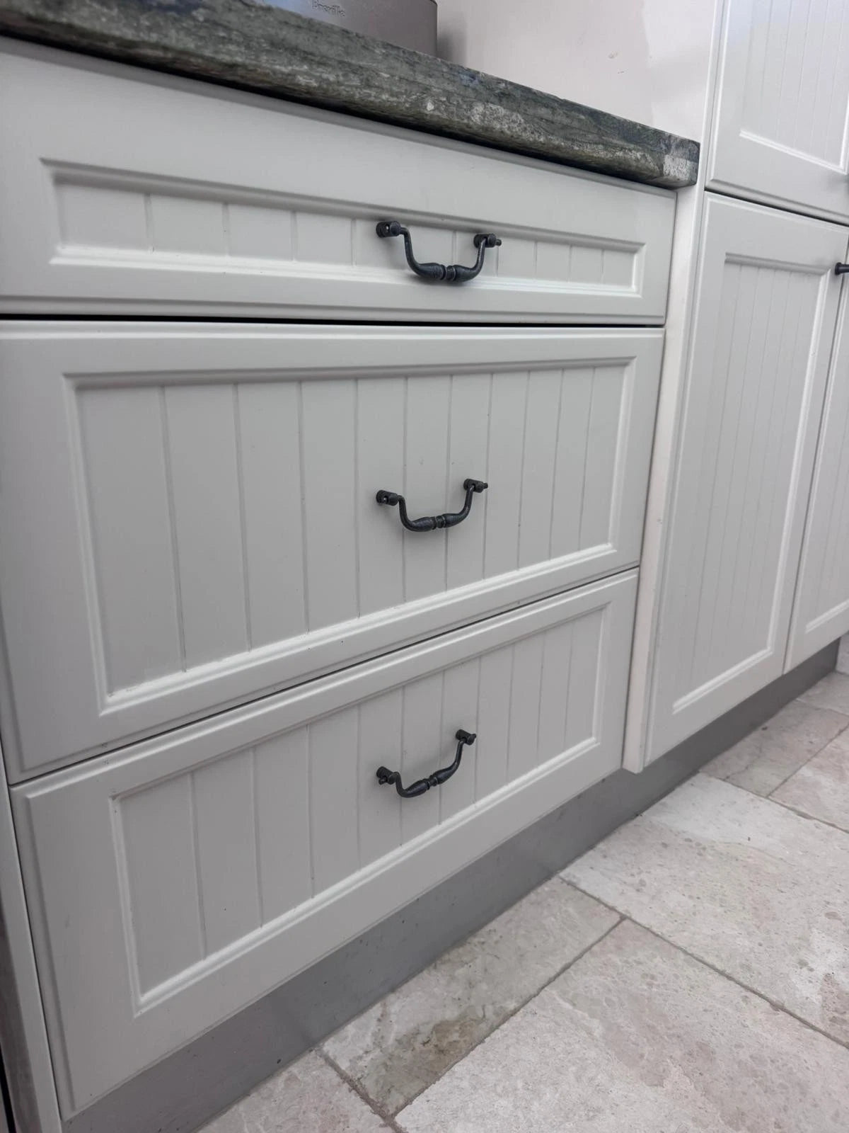 Pewter Cabinet Drawer Pull Handles Rustic Vintage Style, Set of 15