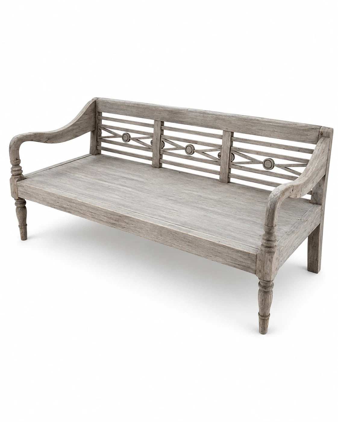 Vintage Teak Bench Seat Daybed Rustic Outdoor Garden Bench 188cm