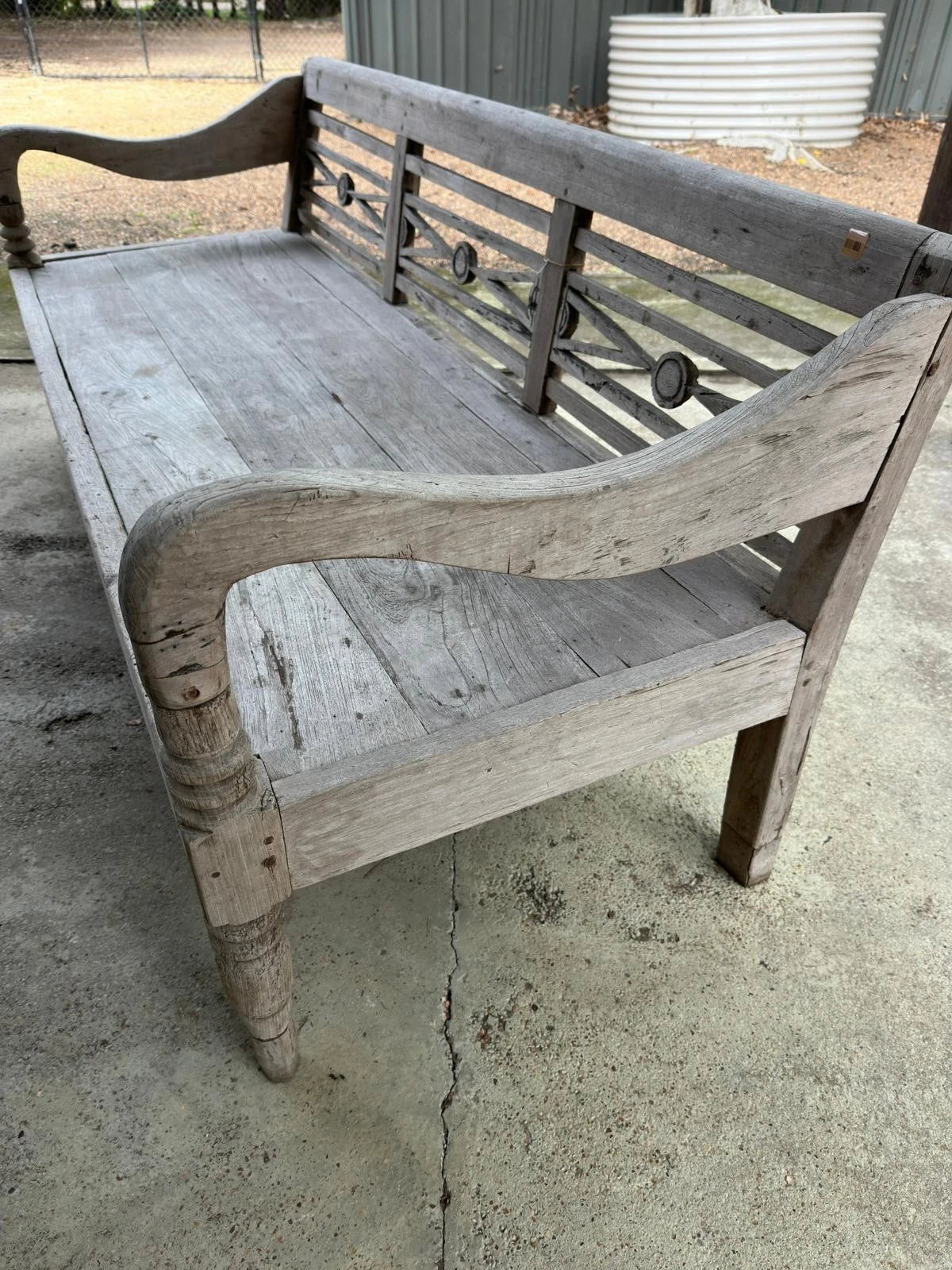 Vintage Teak Bench Seat Daybed Rustic Outdoor Garden Bench 188cm