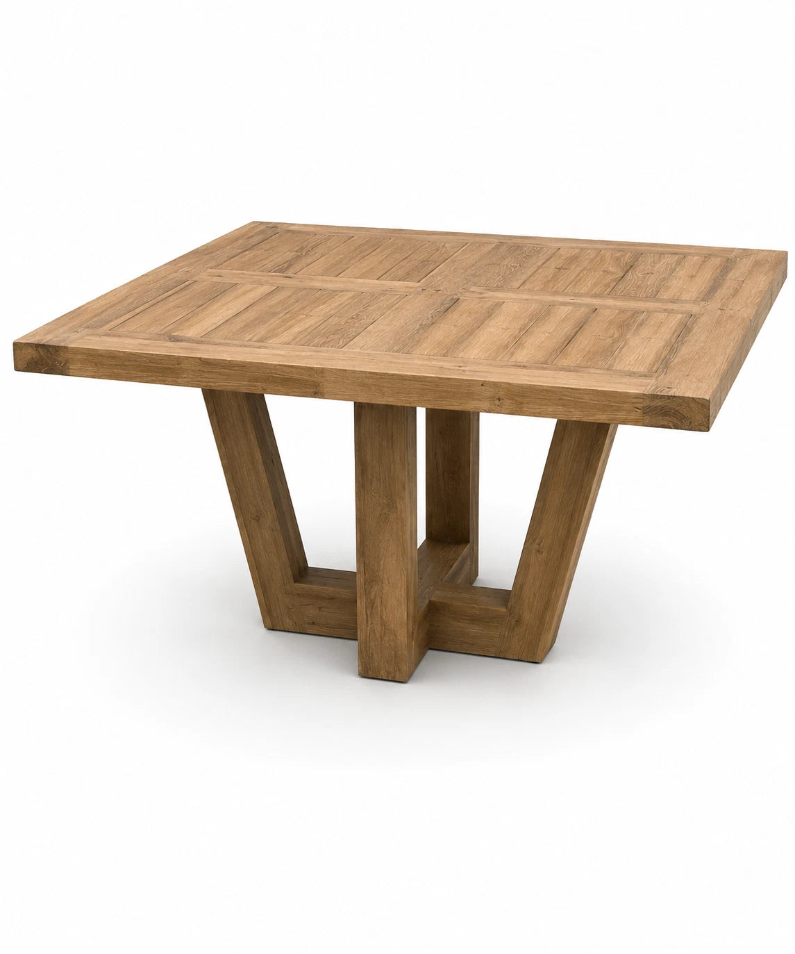 Large Teak Indoor Outdoor Dining Table Rustic Modern Timber Table