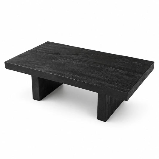 Wabi Sabi Black Coffee Table Rustic Timber Low Table Organic Modern