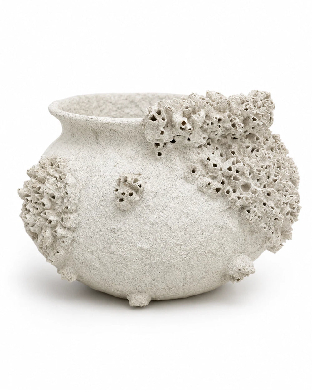 Barnacle Pot Coastal Sculptural Vessel Organic Coral Style Decor