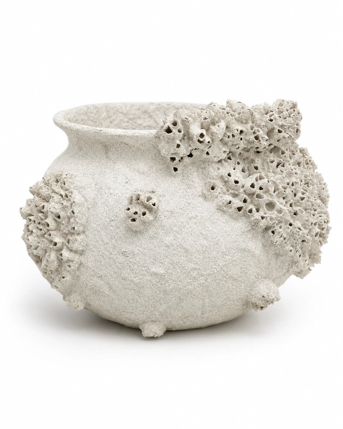 Barnacle Pot Coastal Sculptural Vessel Organic Coral Style Decor