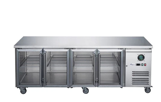 FED-X Commercial Stainless Steel Four Door Bench Fridge 553L
